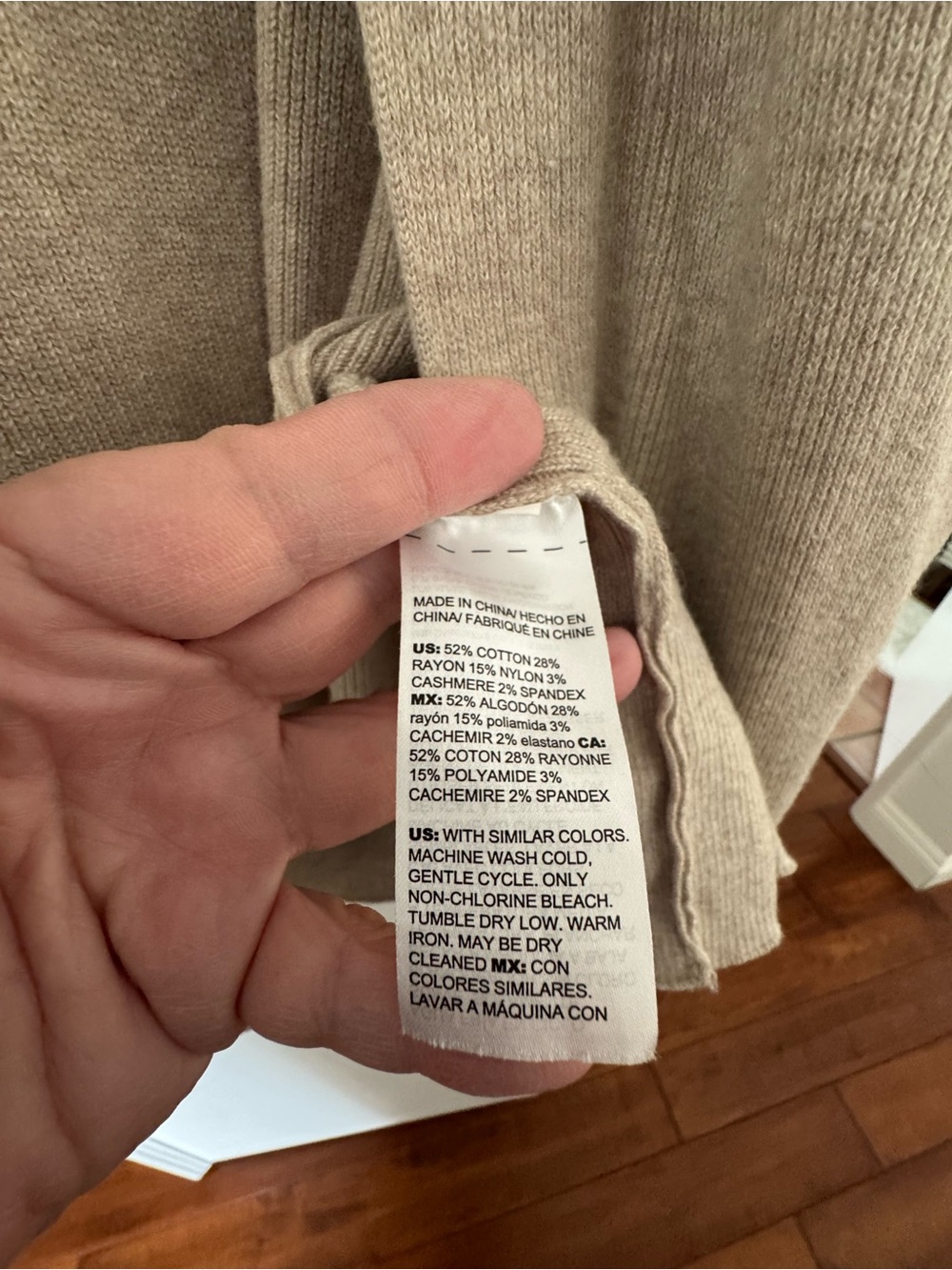 Chico's Beige Hooded Open-Front Cardigan - Picture 4 of 4